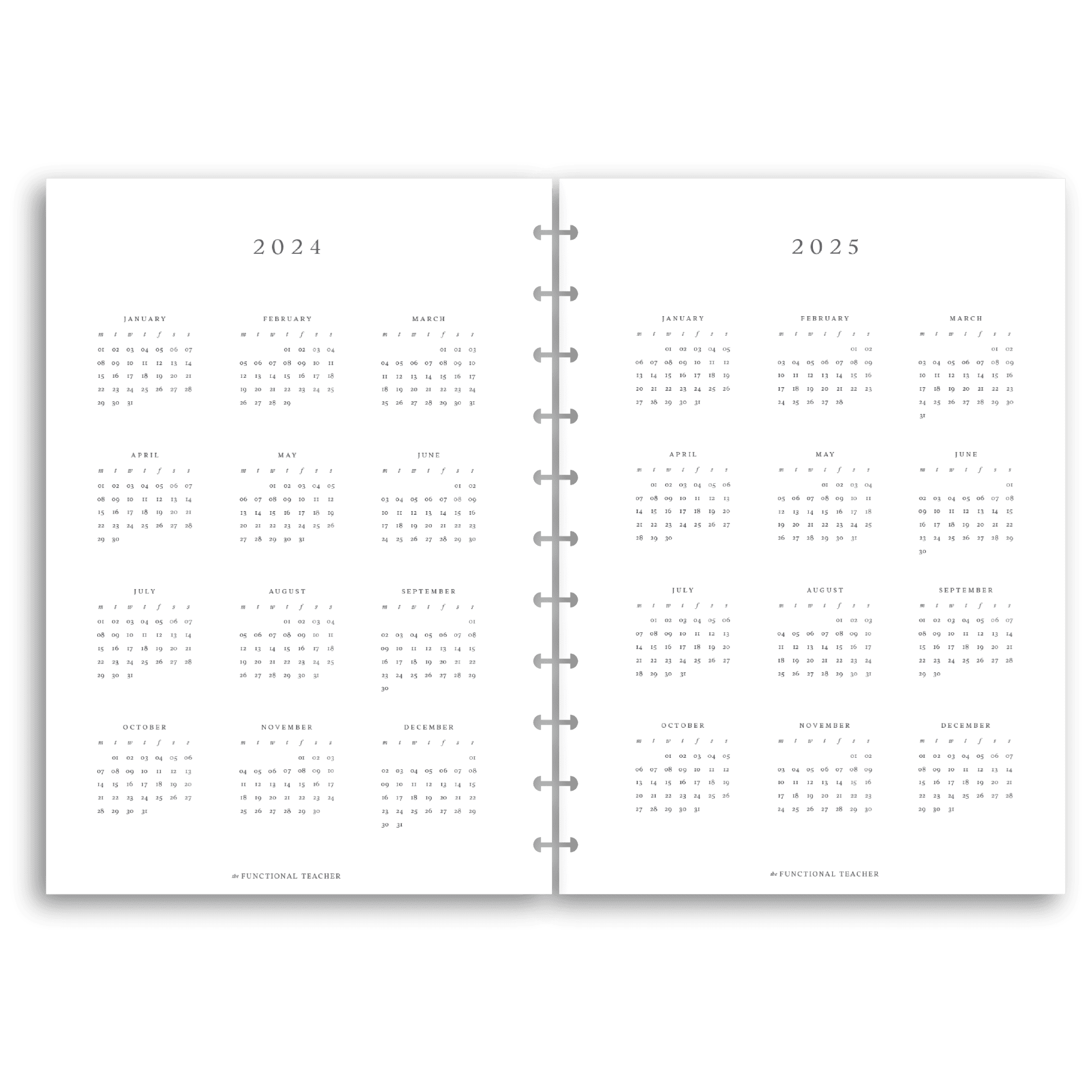 2024 Daily Disc Inserts The Functional Teacher   2024 Disc Internal Pages Mini Yearly Overview A926e6c9 89cf 4d87 99d6 530db4e44e79 